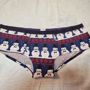 MeUndies cheeky panties snowman print